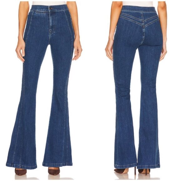 💕VERONICA BEARD Sheridan Exaggerated Flare High Rise Jeans Washed Oxford 26 NWT - Picture 3 of 16